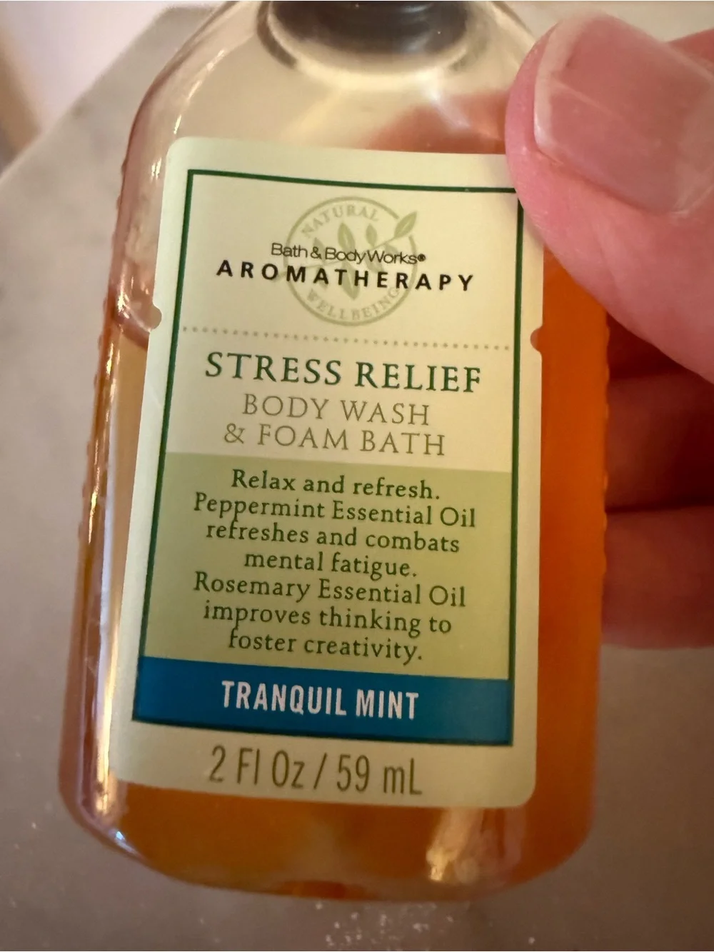 Bath & Body Works Aromatherapy Tranquil Mint Body Wash Foam Bath Travel Size